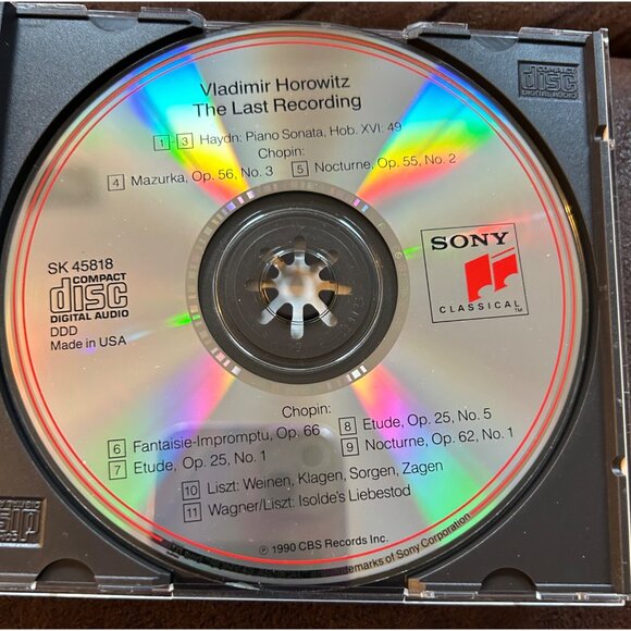 Vladimir Horowitz "The Last Recording" CD - Classical Chopin Haydn Liszt Wagner - Picture 9 of 10
